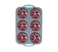 Festive Holiday Ice Tray - 6-Slot Reusable Christmas Wreath Mold for Creatived Treat Making | Strong Food-Grade Silicone Design for Freezer Desserts, Chocolate, Whiskey, Cocktails, Party Crafts