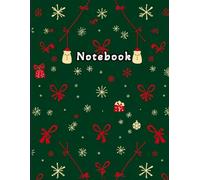 Festive Holiday Journal: 8.5x11 Christmas-Themed Notebook with 120 Pages, Soft Cover: Vibrant Green Design with Red Ribbons, Gifts, and Snowflakes for Seasonal Writing and Creativity