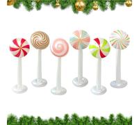 Festive Holiday Ornaments - Inflatable Candy Decor for Outdoor | PVC Material with Water Base, Bright Red White Pattern, Easy Setup Decoration, Seasonal Garden Display, Indoor Party Celebration Prop