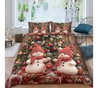 Festive holiday style Funda Edredon de poliéster 3 Piezas Diseño 3D con Cremallera Festive holiday style Funda de Edredón incluye Funda de Almohada Transpirable Suave for niña Double（200x200cm）