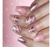 Festive Ice Deer Hoof Art - Juego de 24 piezas de polietileno, longitud ajustable, apliques de reunión para mujer, juego de pezuñas de uso rápido