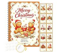 Festive Keepsake Album - Merry Christmas Card Book Spiral Binding Card | Greeting Card Booklet for Women Men Friends Family Colleagues Students Hosts Home Office Gatherings