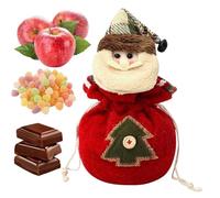 Festive Knitted Doll Bags - Reusable Christmas Storage for Treats | Fabric Pouches with Decorative Holiday Design & Spacious Drawstring Closure for Kids Favors Wrapping and Seasonal Organization