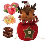 Festive Knitted Doll Bags - Reusable Christmas Storage for Treats | Fabric Pouches with Decorative Holiday Design & Spacious Drawstring Closure for Kids Favors Wrapping and Seasonal Organization