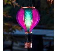 Festive Lights - Farol de globo de aire caliente LED SMD para colgar en exteriores, 45 cm, luz de jardín con efecto de vidrio pastel, luz de jardín en llamas con asa
