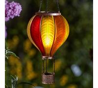 Festive Lights - Farol de globo de aire caliente LED SMD para colgar en exteriores, luz de jardín con efecto de vidrio ámbar, 45 cm, luz de jardín con asa