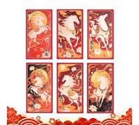 Festive Red Envelopes - Lunar tradicional, Año Nuevo Chino, Premium Paper Cash Envelopes with Embossed Horse Design, Cultural Holiday Party, Year of the Horse 2026 Celebration