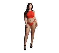 Festive Rhinestone Top and Thong OSX - Red
