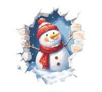 Festive Santa Stickers - Christmas Window Clings for Home | PVC Wall Breaking Cute Design, Refrigerator Bathroom Kitchen Nursery Classroom School Living Room Den Decor Accent Holiday