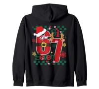 Festive Six Seven Christmas Countdown Santa and Rindeer Art Sudadera con Capucha