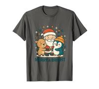 Festive Smiles Santa Penguin Rindeer Design Camiseta