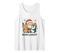Festive Smiles Santa Penguin Rindeer Design Camiseta sin Mangas