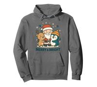 Festive Smiles Santa Penguin Rindeer Design Sudadera con Capucha