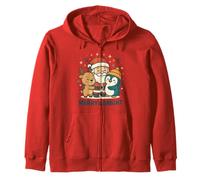 Festive Smiles Santa Penguin Rindeer Design Sudadera con Capucha