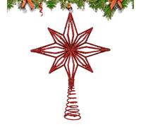 Festive Star Ornament - Reusable Christmas Tree Topper Decoration | Iron Wire Build, 6.3x7.87in Size, 38g Weight, Available in Gold Silver Red, Perfect for Holiday Party Indoor Outdoor Home Office