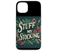 Festive Stuff mi discurso de Medias con muérdago Travieso Carcasa para iPhone 13