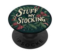 Festive Stuff mi discurso de Medias con muérdago Travieso PopSockets PopGrip Adhesivo