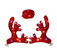 Festive Vehicle Reindeer - Exterior Decoration for Holiday New Year Family | Cloth Abs Sequins Waterproof Cute Funny Antlers Set for Truck Suv Car Celebration Party Gathering Seasonal Accessory