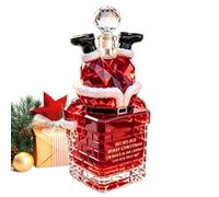 Festive Whiskey Bottles Glass Santa Stuck in Chimney Christmas Drinkware | Festival Liquor Bottle Table Ornament for Vodka Brandy Wine Cocktails Bourbon Bar Living Room