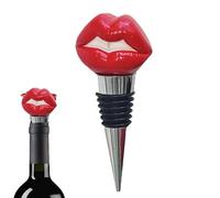 Festive Wine Stoppers, Valentine's Day Decorative Bottle Stopper, Made of Resin, Rubber, and Zinc Alloy, Creative Red Lips Design for Couples' Parties and Weddings, 4.5x9.5cm, 4.2x9.5cm.