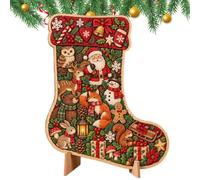 Festive Wooden Christmas Jigsaw - Puzzle para adultos Keepsake | Wood Holiday Puzzles Teens Adults Collectors Families Gatherings Office Home Living Room Bedroom Study Apartment