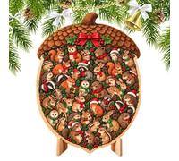 Festive Wooden Christmas Jigsaw - Puzzle para adultos Keepsake | Wood Holiday Puzzles Teens Adults Collectors Families Gatherings Office Home Living Room Bedroom Study Apartment