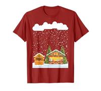 Festivo Amante del Mercado de Navidad Nevada Copos de Nieve Nevado Camiseta