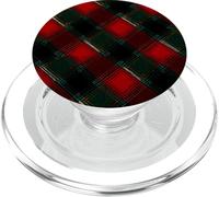 Festivo Rojo Verde tartán patrón Navidad Vacaciones PopSockets PopGrip para MagSafe