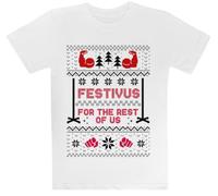 Festivus para El Resto De Nosotros Camiseta Blanca para Niños Camiseta De Manga Corta para Niños Kids White tee Children Short Sleeve T-Shirt
