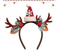 Festlicher Weihnachts-Haarreif, Hirsch- und Weihnachtsmann- Kostümaccessoire, Kopfbedeckung für Frauen, Mädchen, Familientreffen, Schulveranstaltungen, Saisonpartys, Hochzeiten, Konzerte