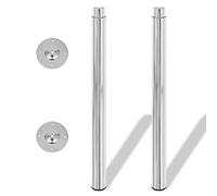 Festnight 2 Patas Telescópicas para Mesa 710mm-1100mm (Color Cromo)