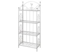 Festnight 4 Niveles Estante de Planta Cuadrada para Hogar el Color Blanca