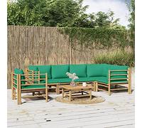 Festnight 7 pzas Sofa Jardin Bambú, Sofás Patio, Sofa Exterior, Conjunto de Jardin Exterior, Conjunto de Sofá de Bambú, Muebles de jardín Bambú Verde#2
