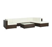 Festnight 8 Piezas Mueble Jardín de Exterior de Ratán, Conjunto de Jardín Exterior de Ratán, Conjunto Jardín,Sofa Jardín con Cojines, Conjunto Terraza, Sofas de Jardin Exteriores,Marrón