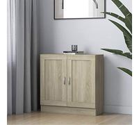 Festnight Aparador Auxiliar con 2 Puertas Armario de Libros Armario de Salón Multiusos con 2 Estantes Aparador Vitrina para Salón Cocina Comedor 82,5x30,5x80 cm Roble Sonoma