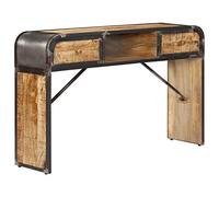 Festnight Aparador Cajonera Mesa Auxiliar Mesa Consola con 2 Cajones y 1 Compartimento 120x30x75 cm Madera Maciza de Mango