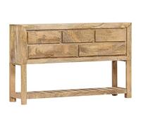Festnight Aparador Cajonera Mesa Auxiliar Mesa Consola de Estilo Retro con 5 Cajones y 1 Estante 120x30x75 cm Madera Maciza de Mango