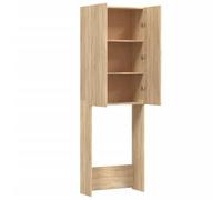Festnight Armario Alto para Lavadora Mueble Organizador Lavadora Estantería Superior para Lavadora o Inodoro Armario Alto de Baño Ahorra Espacio 64x25,5x190 cm Roble Sonoma
