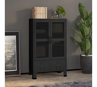 Festnight Armario archivador Armario Metalico Armario Oficina Muebles Oficina Armario archivador Archivos de Oficina con 2 Puertas y 2 cajones 70 x 40 x 115 cm Negro