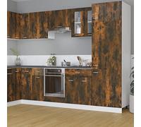 Festnight Armario de Pared de Cocina Armario Multiusos para Colgar, Armario Colgante Armario Cocina Pared Armario de Almacenamiento de Cocina Flotante Roble Ahumado 60x31x60 cm