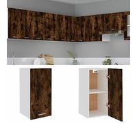 Festnight Armario de Pared de Cocina Armario Multiusos para Colgar, Armario Colgante Armario Cocina Pared Armario de Almacenamiento de Cocina Flotante Roble Ahumado 29,5x31x60cm