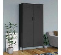 Festnight Armario Industrial Roperos de Dormitorio Metal Armario de Taquilla Armarios Dormitorio Armario Multifunción Organizador Almacenaje Muebles Metal Gris Antracita 90x50x180 cm