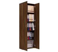Festnight Armario Multiusos de Madera, Mueble Archivador, Librería de Oficina Con 5 Estantes y 2 Puertas Para Garaje, Estudio. 60x32x190 cm Roble Marrón