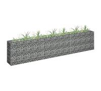 Festnight Arriate de Gaviones Rectangular de Acero, Gaviones de Piedra para Jardín, Arriate Elevado para Plantas, Metall Gavión, Gaviones Metálico, Jardinera Maceta de Jardín 270x30x60 cm