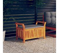 Festnight Banco Arcón Exterior Garden Bench Banco arcón Exterior, Banco de Almacenaje con Cojín Banco Arcon Jardin Exterior de Madera Maciza Acacia 91 x 50 x 60 cm