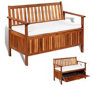 Festnight Banco Arcón Exterior Garden Bench Banco de Almacenaje Madera Maciza Acacia 120x63x84 cm