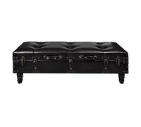 Festnight Banco Baúl Plegable con Estilo Cofre Color Negro 110 x 34 x 37 cm Largo x Ancho x Altura