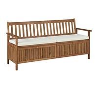 Festnight Banco de Almacenaje Banco Arcón Exterior Garden Bench con Cojín de Madera Maciza de Acacia 170 x 63 x 84 cm