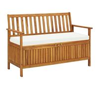 Festnight Banco de Almacenaje con Cojín,Banco Jardín Exterior, Banco Arcón Exterior, Bench de Madera Maciza Acacia 120x63x84 cm
