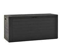 Festnight Baúl de Almacenamiento Arcón para Cojines Gris Antracita 116x44x55 cm 290 L Arcón Caja Exterior de PP para balcón jardín